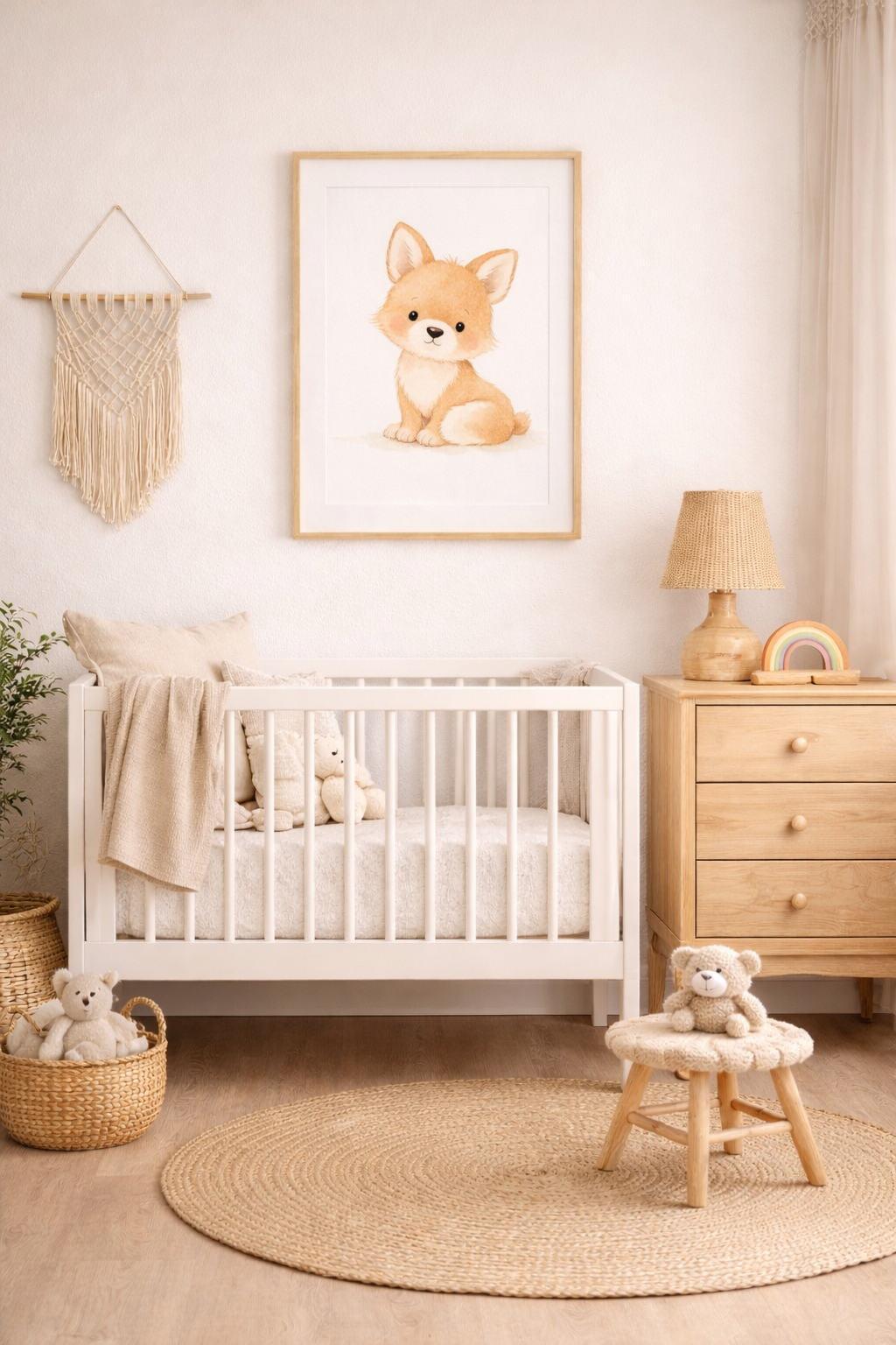 Boho Baby Fox Nursery Wall Art Printable