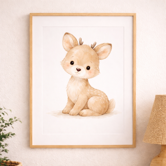Boho Baby Deer Nursery Wall Art Printable