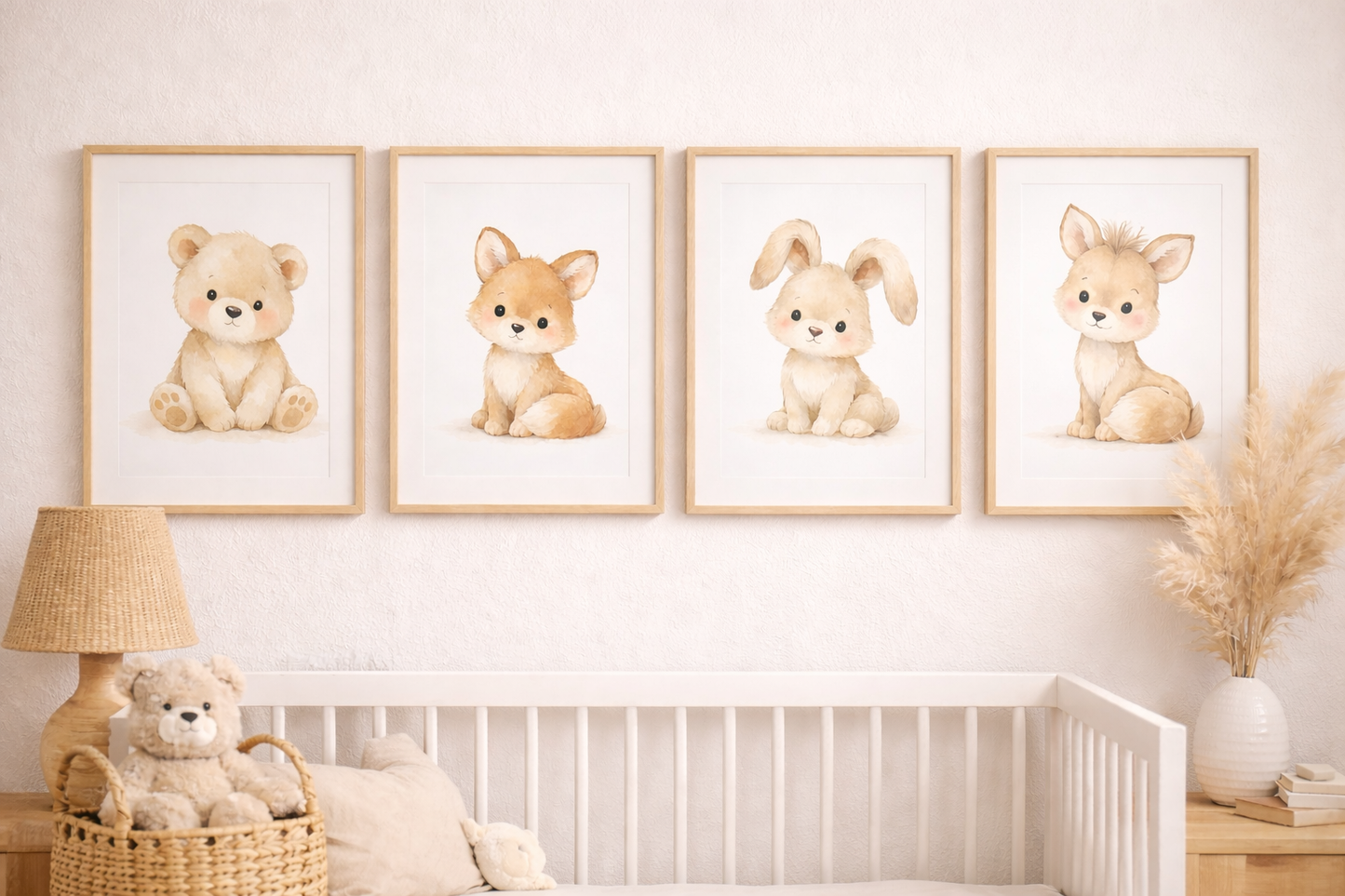 Boho Nursery Animals Wall Art Bundle (4 Prints)